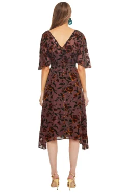 Sadie Dress -Larana Style Shop ACDR100082 GOLDEN RUST FLORAL 03 scaled