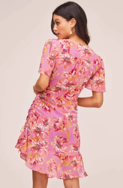 Elizabeth Floral Mini Dress -Larana Style Shop ACDR100207B LAVENDER PINK FLORAL 5A scaled