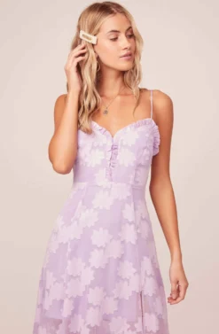 Elaina Floral Midi Dress -Larana Style Shop ACDR100246 LAVENDER SHADOW 3AA scaled