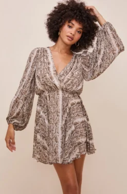 Raphaela Python Print Dress -Larana Style Shop ACDR100323 OLIVEPYTHON 3 scaled