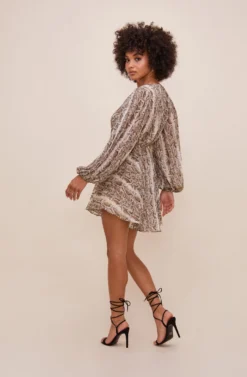 Raphaela Python Print Dress -Larana Style Shop ACDR100323 OLIVEPYTHON 7 scaled