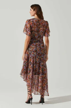 Mirella Floral Midi Dress 17 Mirella Floral Midi Dress -Larana Style Shop ACDR100436DS ORANGEPURPLEFLORAL 6 scaled