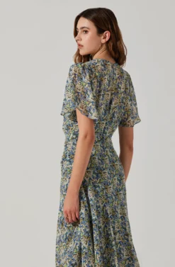 Mirella Floral Midi Dress 22 Mirella Floral Midi Dress -Larana Style Shop ACDR100436 BLACKBLUEFLORAL 4 scaled