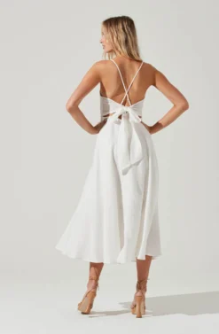 Ambrosia Midi Dress -Larana Style Shop ACDR100490 WHITE 0398 scaled