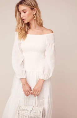 Utopia Off Shoulder Midi Dress 8 Utopia Off Shoulder Midi Dress -Larana Style Shop ACDR100492 OFF WHITE 2 scaled