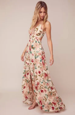 Frolic Floral Maxi Dress 9 Frolic Floral Maxi Dress -Larana Style Shop ACDR100504 CREAM RUBY FLORAL 2 scaled