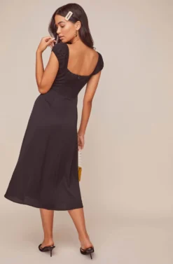 Bonjour Midi Dress -Larana Style Shop ACDR100539 BLACK 3 scaled