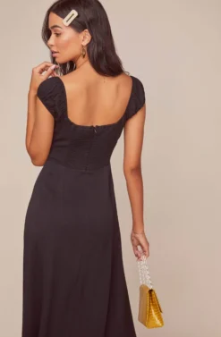Bonjour Midi Dress -Larana Style Shop ACDR100539 BLACK 4 scaled