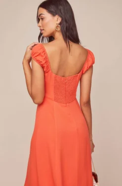 Bonjour Midi Dress -Larana Style Shop ACDR100539 TANGERINE 4 scaled