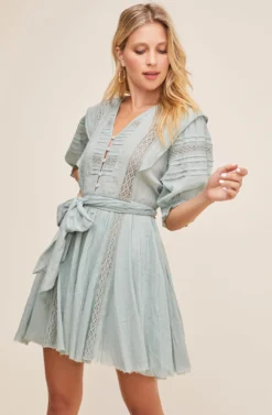 Remedy Puff Sleeve Dress -Larana Style Shop ACDR100567 SAGE 1 scaled