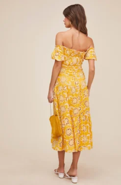Te Amo Eyelet Midi Dress -Larana Style Shop ACDR100582 MUSTARD 4 scaled