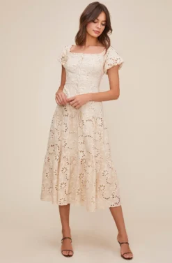 Te Amo Eyelet Midi Dress -Larana Style Shop ACDR100582 NATURAL 1 scaled