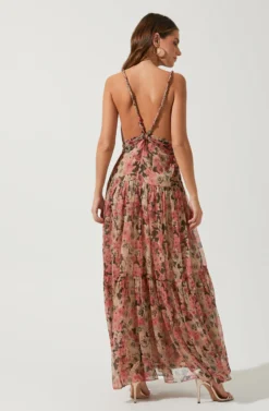Eartha Floral Maxi Dress 13 Eartha Floral Maxi Dress -Larana Style Shop ACDR100834B TAUPE PINKFLORAL 4 scaled