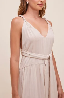 Eartha Tie Waist Maxi Dress -Larana Style Shop ACDR100834 CREAM 7 scaled