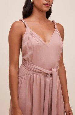 Eartha Tie Waist Maxi Dress -Larana Style Shop ACDR100834 DUSTYROSE 4 scaled