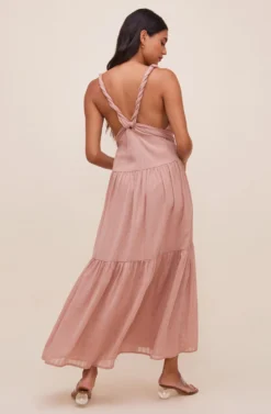 Eartha Tie Waist Maxi Dress -Larana Style Shop ACDR100834 DUSTYROSE 5 scaled
