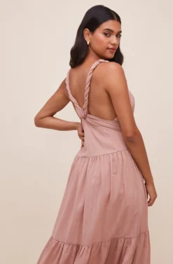Eartha Tie Waist Maxi Dress -Larana Style Shop ACDR100834 DUSTYROSE 7 scaled