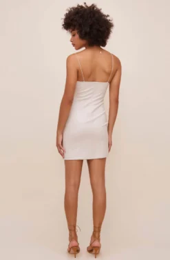 Leatherette Square Neck Mini Dress -Larana Style Shop ACDR100845 SAND 7 scaled