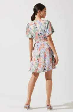 Roxie Floral Wrap Dress 7 Roxie Floral Wrap Dress -Larana Style Shop ACDR100911 CORALMULTI 4 scaled