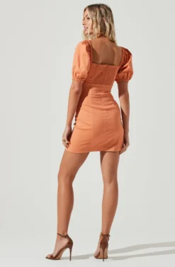 Wendy Square Neck Puff Sleeve Mini Dress -Larana Style Shop ACDR100952C PAPAYA 3 c6b4e914 0667 49a0 aa2b fae40398a7e2 scaled