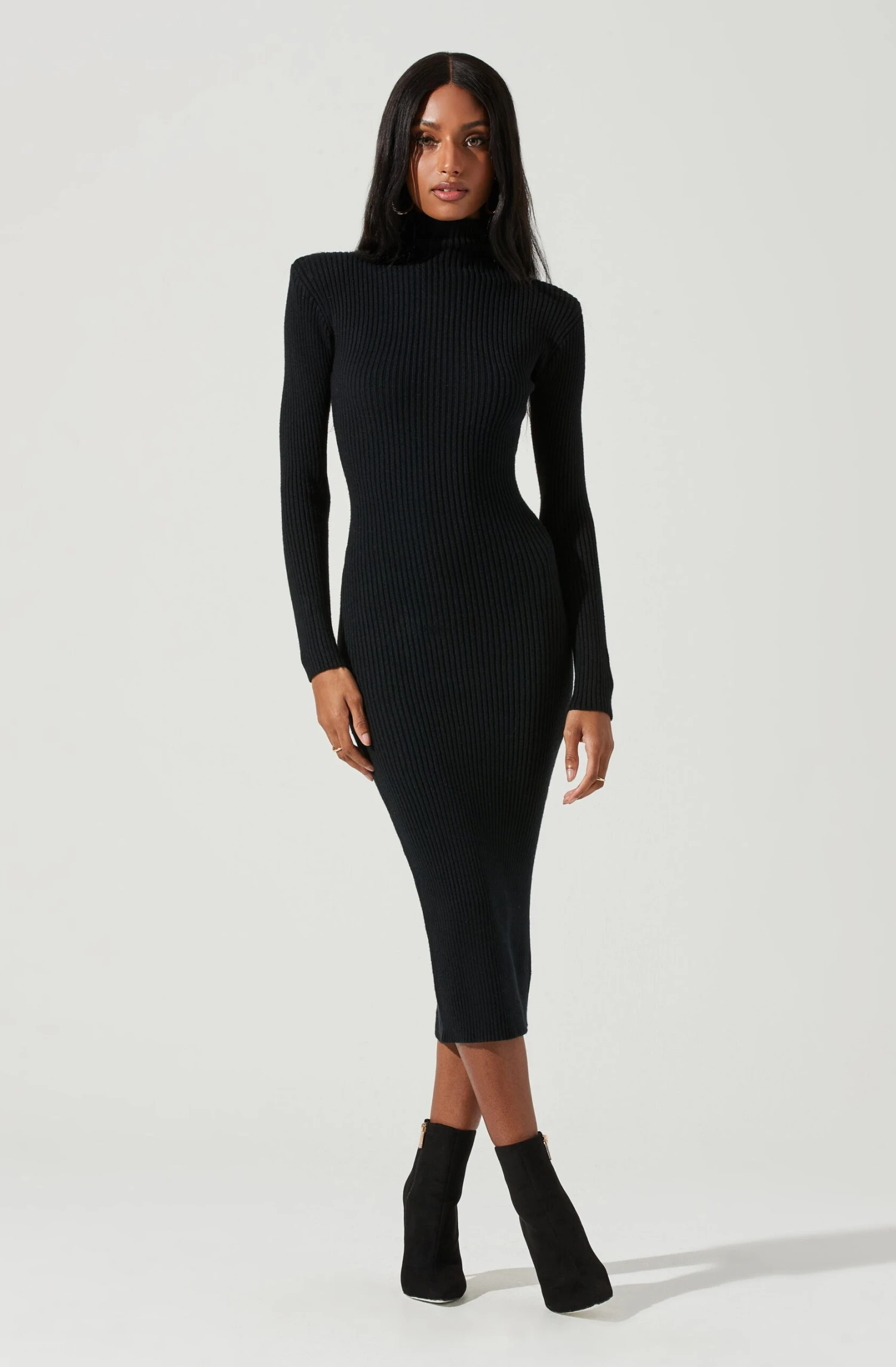 Abilene Long Sleeve Turtleneck Midi Sweater Dress 1 Abilene Long Sleeve Turtleneck Midi Sweater Dress