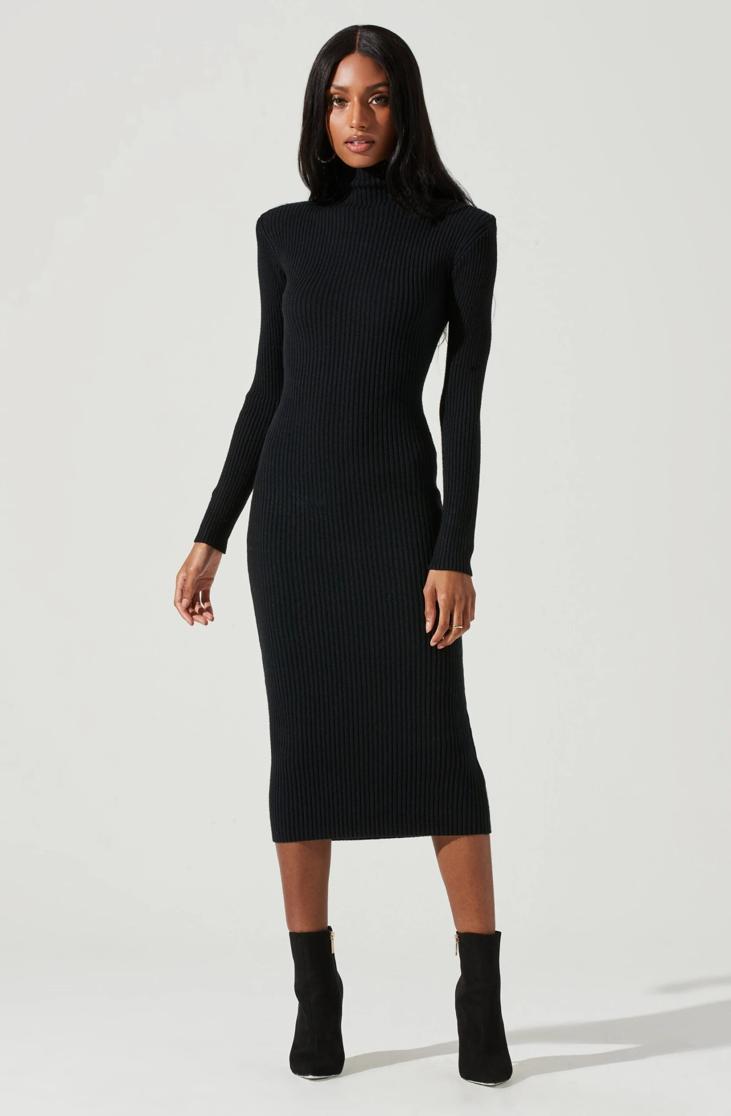 Abilene Long Sleeve Turtleneck Midi Sweater Dress 3 Abilene Long Sleeve Turtleneck Midi Sweater Dress - Image 3