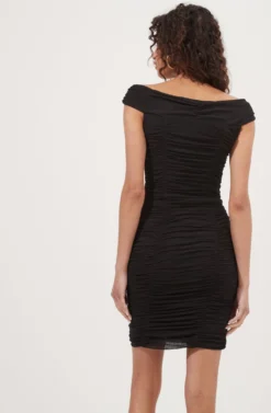 Bradbury Ruched Bodycon Mini Dress -Larana Style Shop ACDR101007 BLACK 6 scaled