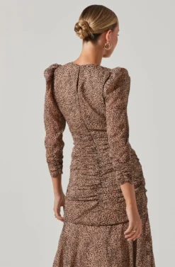 Medine Animal Print Midi Dress -Larana Style Shop ACDR101016 TAUPE GOLDANIMAL 5 scaled