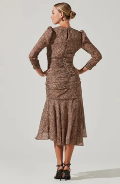 Medine Animal Print Midi Dress -Larana Style Shop ACDR101016 TAUPE GOLDANIMAL 6 scaled