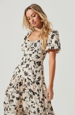Baldwin Floral Print Puff Sleeve Midi Dress 6 Baldwin Floral Print Puff Sleeve Midi Dress -Larana Style Shop ACDR101053B BLACKCREAMFLORAL 2 8bca5bfc 6e08 4498 be39 45a67a2fa11a scaled