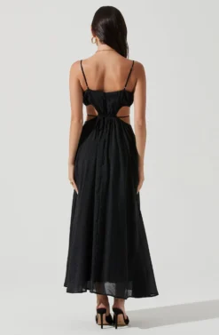 Sanger Cutout Midi Dress 17 Sanger Cutout Midi Dress -Larana Style Shop ACDR101144C BLACK 1979 scaled