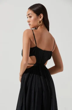 Sanger Cutout Midi Dress 16 Sanger Cutout Midi Dress -Larana Style Shop ACDR101144C BLACK 1984 scaled