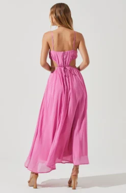 Sanger Cutout Midi Dress 23 Sanger Cutout Midi Dress -Larana Style Shop ACDR101144C PINK 0890 scaled