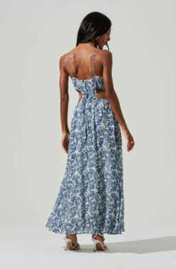 Sanger Floral Side Cutout Maxi Dress -Larana Style Shop ACDR101144 BLUEFLORAL 4 scaled