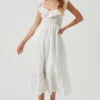 Cottage Eyelet Ruffle Midi Dress
