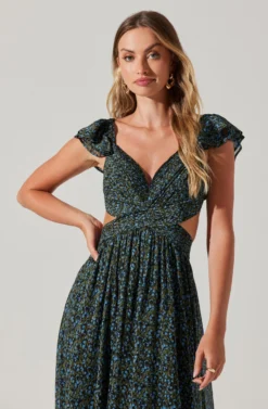 Primrose Floral Strappy Back Maxi Dress -Larana Style Shop ACDR101176 BLACKBLUEDITSY 4 scaled