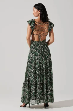 Primrose Floral Strappy Back Maxi Dress -Larana Style Shop ACDR101176 BLACKPURPLEFLORAL 5 scaled