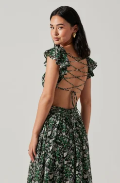 Primrose Floral Strappy Back Maxi Dress -Larana Style Shop ACDR101176 BLACKPURPLEFLORAL 6 scaled