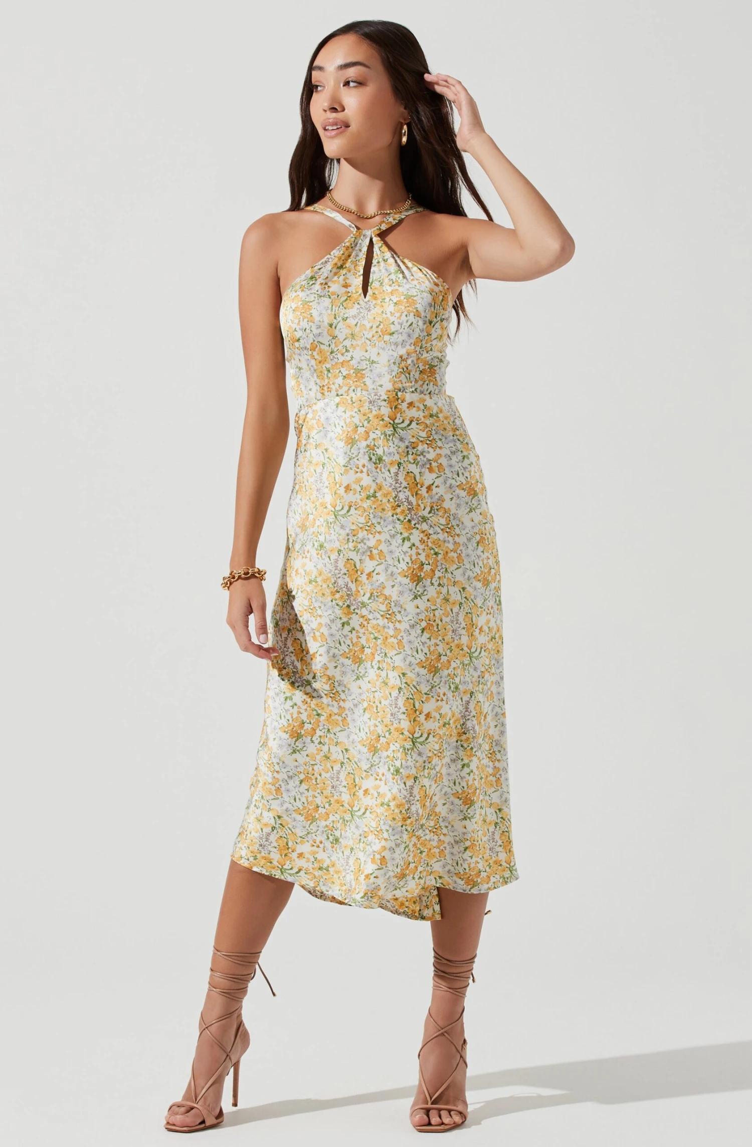 Sandrine Floral Halter Midi Dress 1 Sandrine Floral Halter Midi Dress