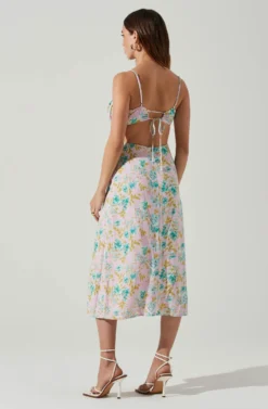 Avalee Floral Cutout Midi Dress -Larana Style Shop ACDR101209B PINKTURQUOISEFL 4 scaled