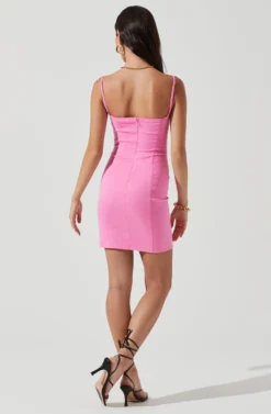 Malory Bustier Bodycon Mini Dress -Larana Style Shop ACDR101210 BUBBLEGUMPINK 0459 scaled