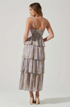Midsummer Floral Tiered Maxi Dress 29 Midsummer Floral Tiered Maxi Dress -Larana Style Shop ACDR101226B LAVENDERYELLOWFLR 6 scaled