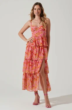 Midsummer Floral Tiered Maxi Dress 20 Midsummer Floral Tiered Maxi Dress -Larana Style Shop ACDR101226B MAGENTAYELLOWFLRL 1 scaled
