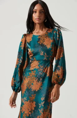 Quinn Floral Cutout Midi Dress 20 Quinn Floral Cutout Midi Dress -Larana Style Shop ACDR101358 GREENRUSTFLORAL 2026 scaled