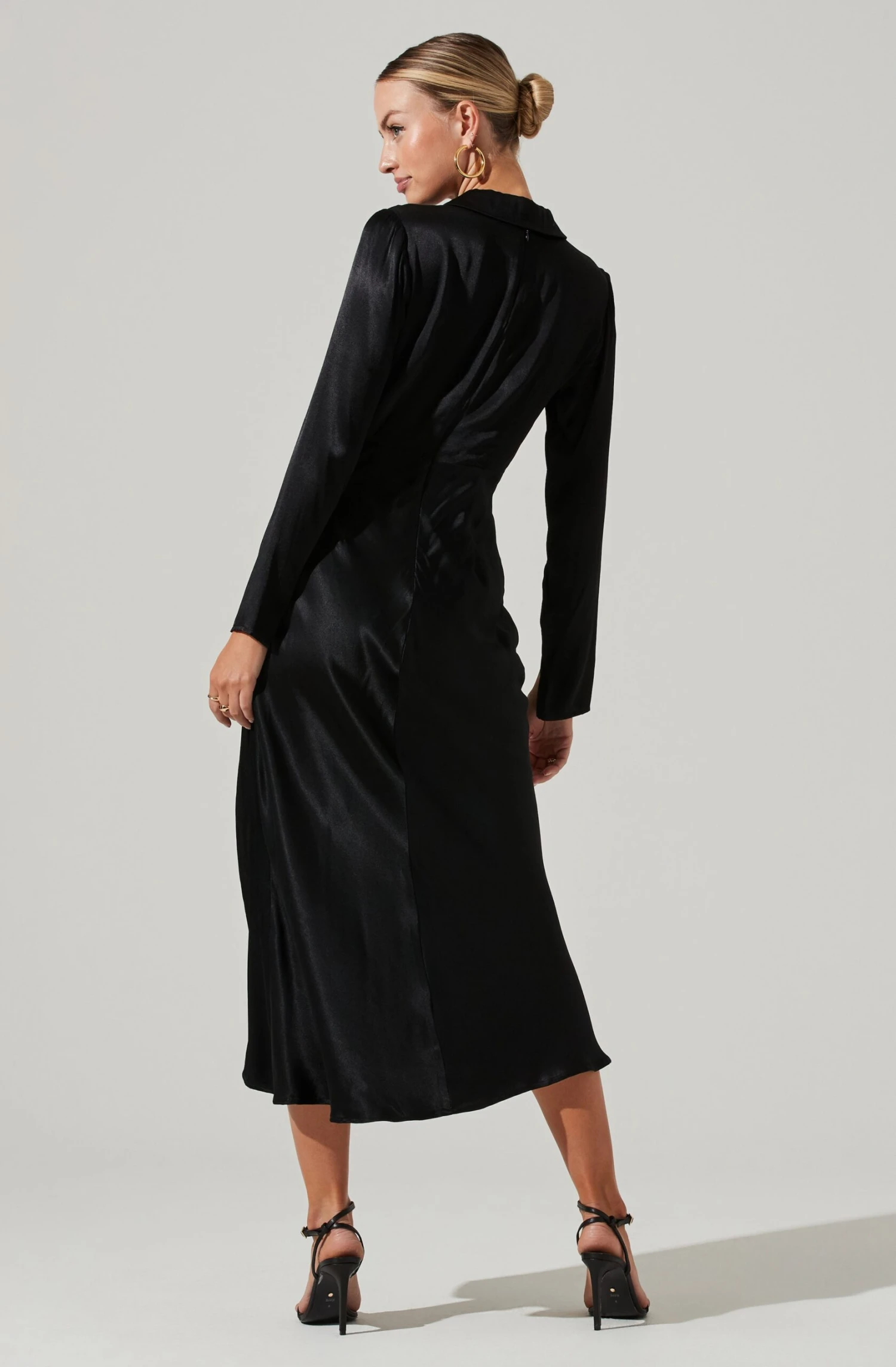 Wanda Satin Cutout Long Sleeve Midi Dress 6 Wanda Satin Cutout Long Sleeve Midi Dress - Image 6