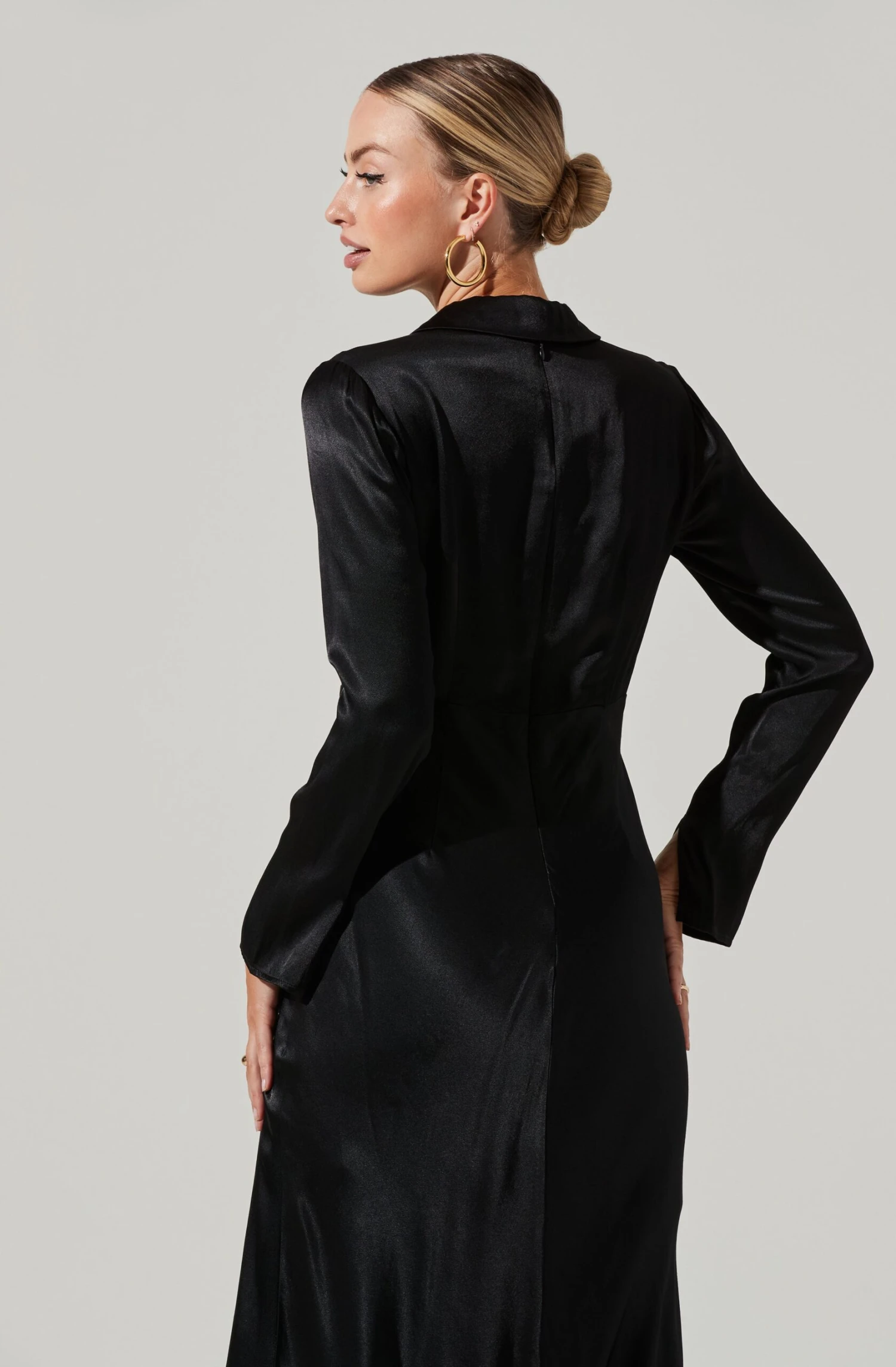 Wanda Satin Cutout Long Sleeve Midi Dress 5 Wanda Satin Cutout Long Sleeve Midi Dress - Image 5