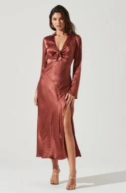 Wanda Satin Cutout Long Sleeve Midi Dress 18 Wanda Satin Cutout Long Sleeve Midi Dress -Larana Style Shop ACDR101361 MARSALA 2031 scaled
