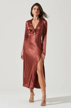 Wanda Satin Cutout Long Sleeve Midi Dress 20 Wanda Satin Cutout Long Sleeve Midi Dress -Larana Style Shop ACDR101361 MARSALA 2034 scaled