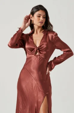 Wanda Satin Cutout Long Sleeve Midi Dress 19 Wanda Satin Cutout Long Sleeve Midi Dress -Larana Style Shop ACDR101361 MARSALA 2037 scaled