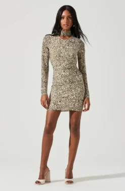 Bryn High Neck Cutout Long Sleeve Mini Dress 18 Bryn High Neck Cutout Long Sleeve Mini Dress -Larana Style Shop ACDR101363 OLIVECREAMCOMBO 1684 scaled